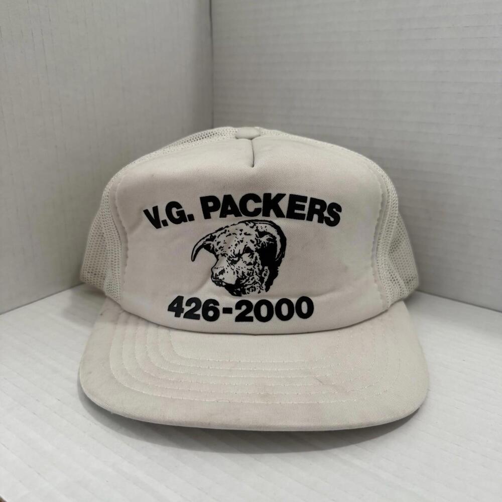 Vintage V.G Packers Meat Shops Mesh Snapback Hat Men’s